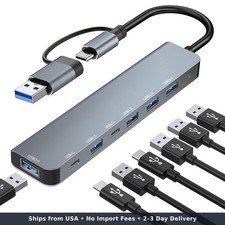 USB C Hub USB Hub 3.0 Upgrade 7 In 2 USB Splitter With 1xUSB 3.0 4xUSB2.0 2xUSB picture