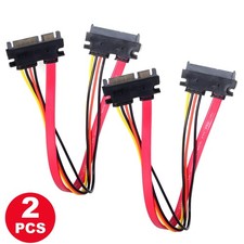 2x 22Pin(7+15Pin) SATA Extension Cable Male to Female for Hard Drive SSD Combo picture