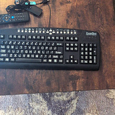 ZoomText Large-Print Keyboard Large Print Keys Full Size Black English QWERTY picture