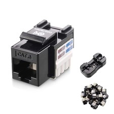 Cable Matters 50-Pack Cat6 RJ45 Keystone Jack in Black and Keystone Punch-Down S picture