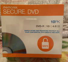 Memorex Secure DVD Recordable Media DVD-R 16x 4.60GB 10 Pack Slim Jewel Case picture