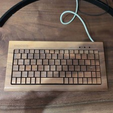 Hacoa Natural Wood Wired Computer Keyboard Maple Walnut USB 89 Laser-engraved picture