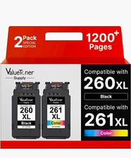 ValueToner Compatible for Canon 260XL 261XL Ink Cartridges Black/Tri-Color 2pk picture