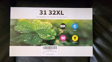 31 32XL Ink HP Compatible 2Black Cyan Yellow Magenta Combo Pack 5 Bottles Sealed picture