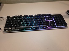 Kolmax Hunter K04 87 Key Gaming Keyboard Black Rainbow LED Backlit WORKS picture