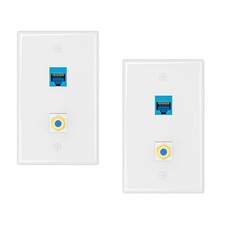 iwillink 2-Pack CAT6A Ethernet Wall Plate, 2-Port Keystone, Blue | 2-Port Key... picture