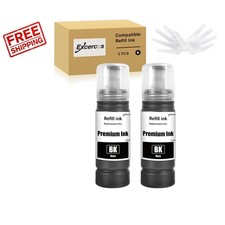High-Quality Epson Ink Refill Set - 2 x 70ml Black Bottles with Gloves Included picture