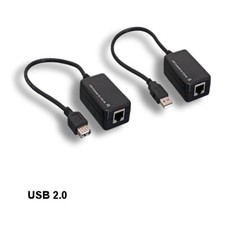 [10X] Black USB Extension Over Ethernet RJ45 Adapter 12Mbps Extend to 200Feet picture