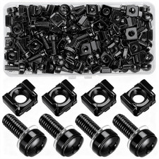 110 Pcs/55 Set Rack Mount Screws & Cage Nuts For Rack Mount Server Cabinet Black picture