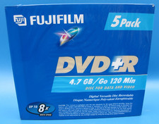FUJIFILM 5-Pack DVD+R 8x 120 Min 4.7GB Compact Disc DIGITAL NEW picture