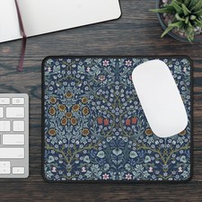William Morris Desk Mat BLACKTHORN Victorian Botanical Mousepad in Blue Garden picture