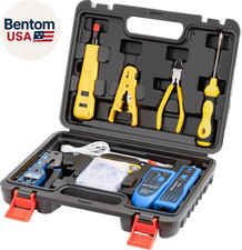 Network Tool Kit, Cat6 Cat5E Cat5 Crimping Tool RJ45 Crimp Tool Kit, Pass throug picture