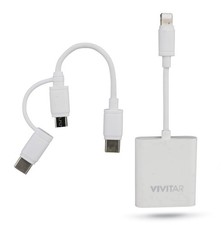 Vivitar Apple Universal Card Reader * Mobile SD MicroSD iphone ipad * White picture