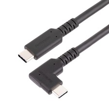 StarTech RUSB31CC1MBR 3Ft Rugged Right Angle USB-C to USB C 90-Deg Cable BLK picture