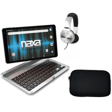 Naxa 2-in-1 10.1” Core Tablet, BT Keyboard Silver - Refurbished Grade Very Good picture