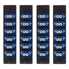 4 Pack Fiber Patch Panel Enclosure - 6 Duplex LC Adapters, 12 Fiber Optic Por... picture