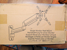 Single Monitor Wall Mount Arm, Black, Universal Compatibility picture