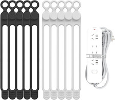 Silicone Cable Straps, 10Pcs Extra-Long Reusable Hanging Organizer for Cables, K picture