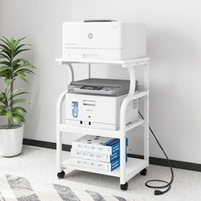 Natwind 3 Tier Printer Stand,Printer Table with Adjustable Storage Shelf, Rollin picture