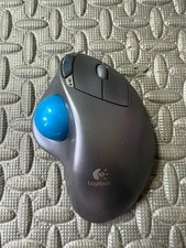 Logitech M570 Wireless Trackball Mouse Ergonomic Dark Gray Blue 810-001807 picture
