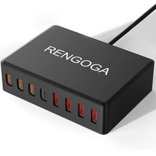 RENGOGA 100W 8-Port USB Charging Station Fast Charger for Multiple Devices picture