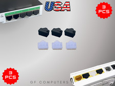 3x RJ45 Ethernet Port Plug Insert Dust Cover Cap Protector Black picture
