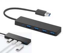 USB 3.0 Hub 4-Port Adapter Charger Data SLIM Super Speed PC Mac Laptop Desktop picture