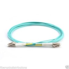 5m OM4 LC to LC Fiber Optic Patch Cable Multimode Duplex Aqua 50/125-54345 picture