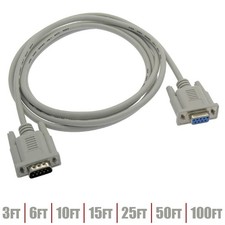 3FT-100FT RS232 DB9 9 Pin Serial COM Male to Female Cable Extension Cord LOT picture
