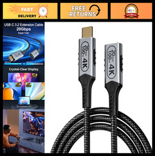 USB C Extension Cable 6.6ft, 100W Fast Charging, 20Gbps Data Transfer, 4K Video, picture