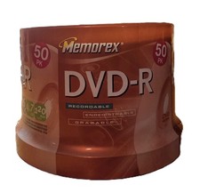 Memorex DVD-R Discs 50 Pack 16X Blank 4.7GB 120 Min Recordable - New/Sealed picture