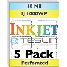 Perforated Inkjet Teslin® Synthetic Paper - 5 Sheets picture