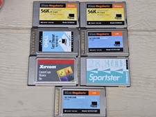 LOT Of 7 3Com & Others PCMCIA Megahertz  PC Card Modem xjack connector  picture