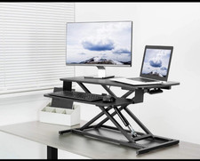Vivo Desk Riser Single Monitor Desk Stand Tilt Rotate VESA 75x75 100x100 Black picture