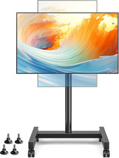 Rolling TV Stand for 13-50 Inch Flat Curved Screen Monitor Support VESA Rotation picture
