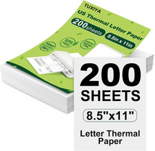 200 Sheets Thermal Printer Paper 8.5 X 11 Inch picture
