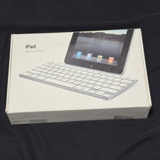 FS Rare Apple iPad Keyboard 30 Pin Dock Silver and White picture