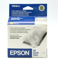 Genuine Epson T0540 20 (2 Gloss Optimizer Cartridges) New Factory Sealed 05/2008 picture