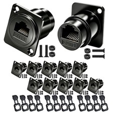 RJ45 CAT6 D‑Panel Mount Ethernet Keystone Coupler Female to Female 12Pack picture