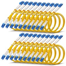 Yellow LC To LC Fiber Patch Cable 3.28 FT 1M OS2 Single Mode Duplex 20 PCS picture