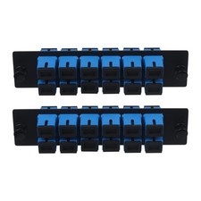 12Core SC UPC Single Mode Fiber Patch Panel 2 PCS SC/SC Adapter Coupler picture