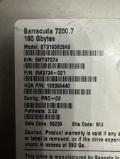 Seagate Barracuda 7200.7 160 Gbytes, Model ST3160023AS Hard Drive Untested picture