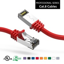 4Ft CAT8 S/FTP Ethernet Network Cable Red 26AWG picture