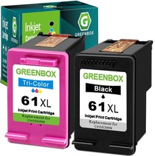 GREENBOX 61XL Ink Cartridges Black/Tri-Color 2-Pack for HP 61 picture