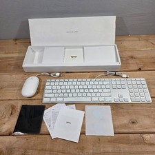 Apple A1243 USB Wired Keyboard Numeric Keypad Mighty Mouse iMac Box Manuals picture