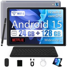 10.1 inch Android 15 Tablets HD Touchscreen Octa-Core 24GB+128GB Dual Camera US picture