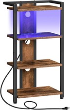4-Tier AV Media Stand, Media Console with Charging Station&LED Light picture
