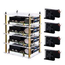 4 Layers Cluster Case for Raspberry Pi 5, Pi 5 Stackable Case with 4PCS Armor... picture
