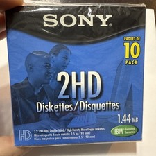 Sony 2HD Diskettes 10 Pack 1.44MB IBM NIB Reliable High Durability NOS picture