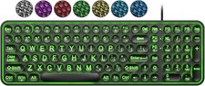 Large Print Backlit Keyboard,Usb Wired Lighted Computer Keyboard with 7-Color Ba picture